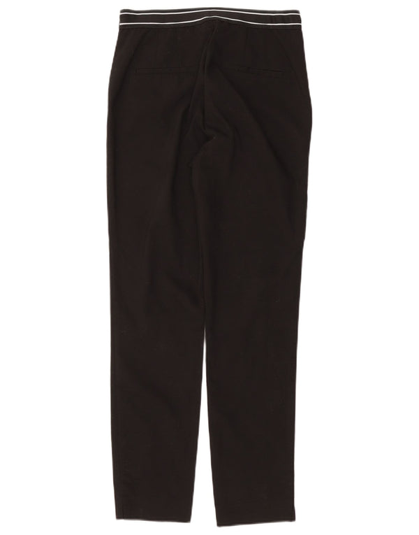 ZARA Womens Slim Chino Trousers Small W26 L27 Black Cotton