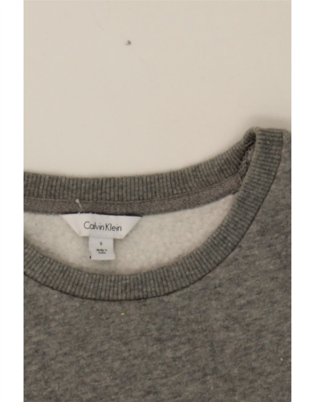 CALVIN KLEIN Mens Graphic Sweatshirt Jumper Small Grey Cotton Vintage Calvin Klein and Second-Hand Calvin Klein from Messina Hembry 