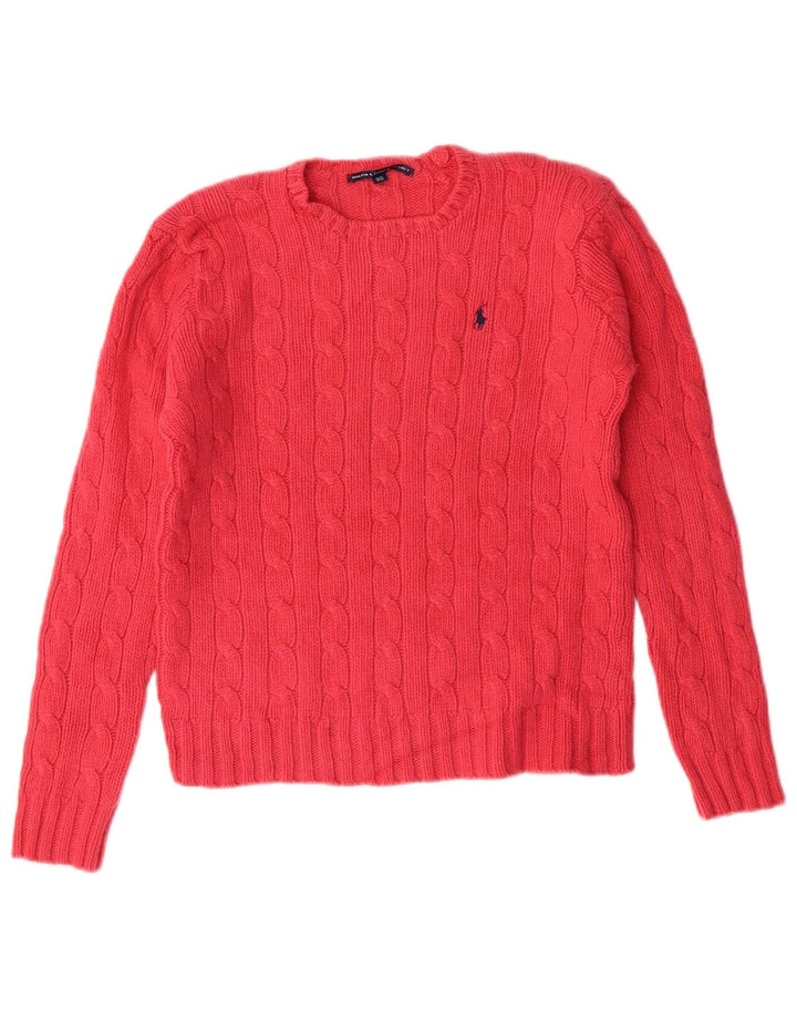 RALPH LAUREN Girls Crew Neck Jumper Sweater 9-10 Years Pink