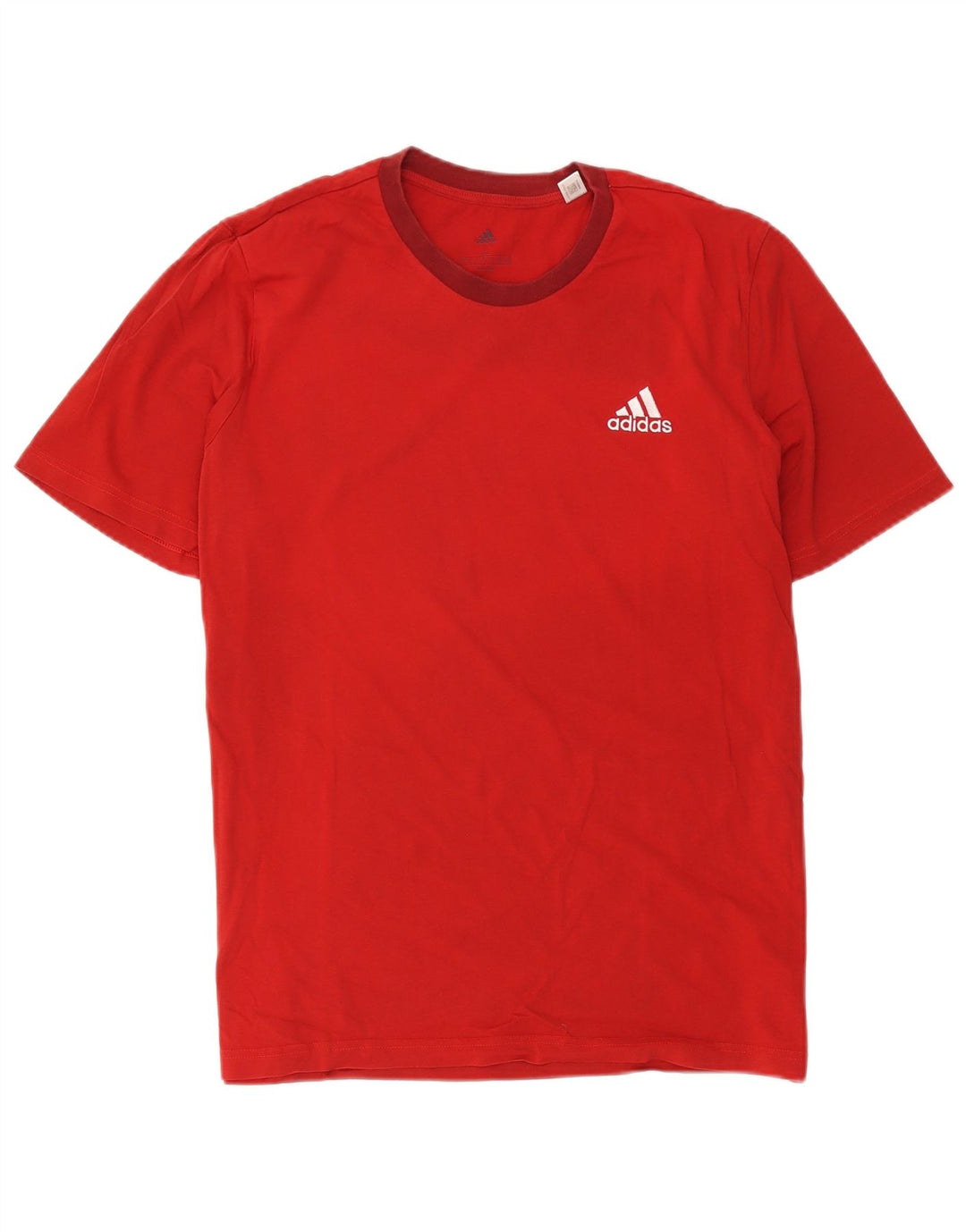 Adidas Mens T-Shirt Top Large Red Cotton