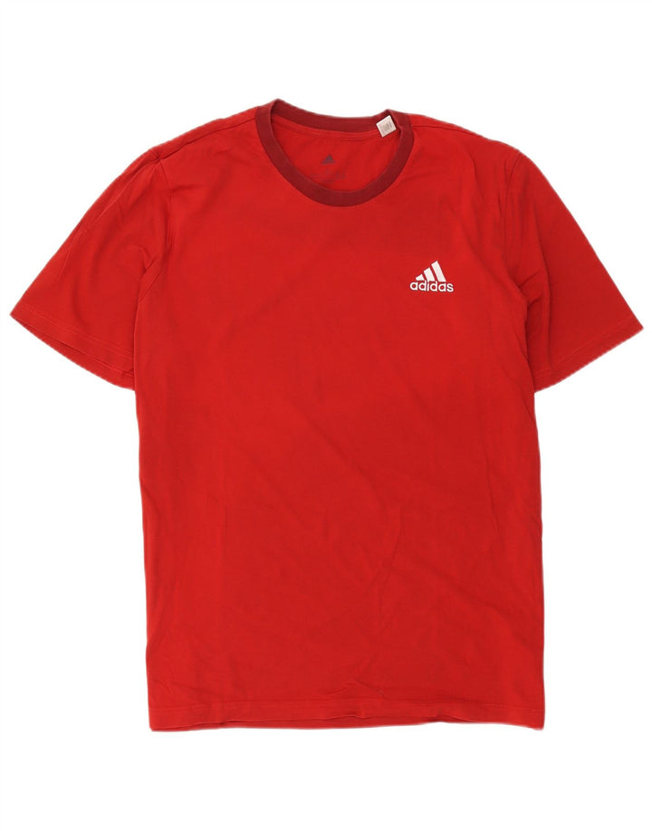 Adidas Mens T-Shirt Top Large Red Cotton
