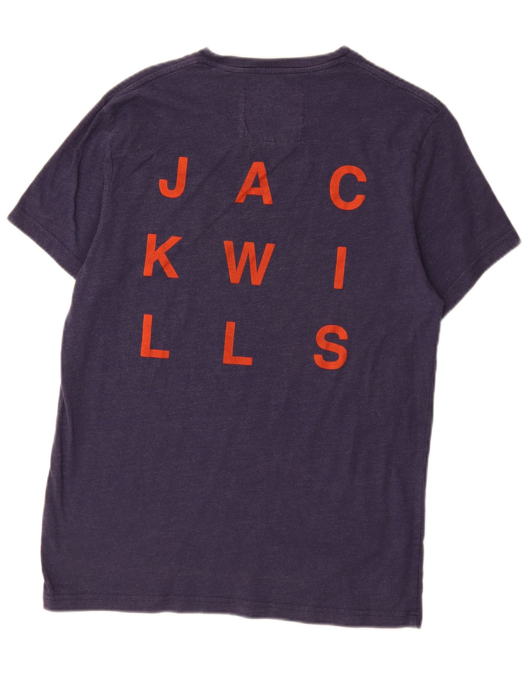 Jack Wills Mens Graphic T-Shirt Top Small Navy Blue Cotton