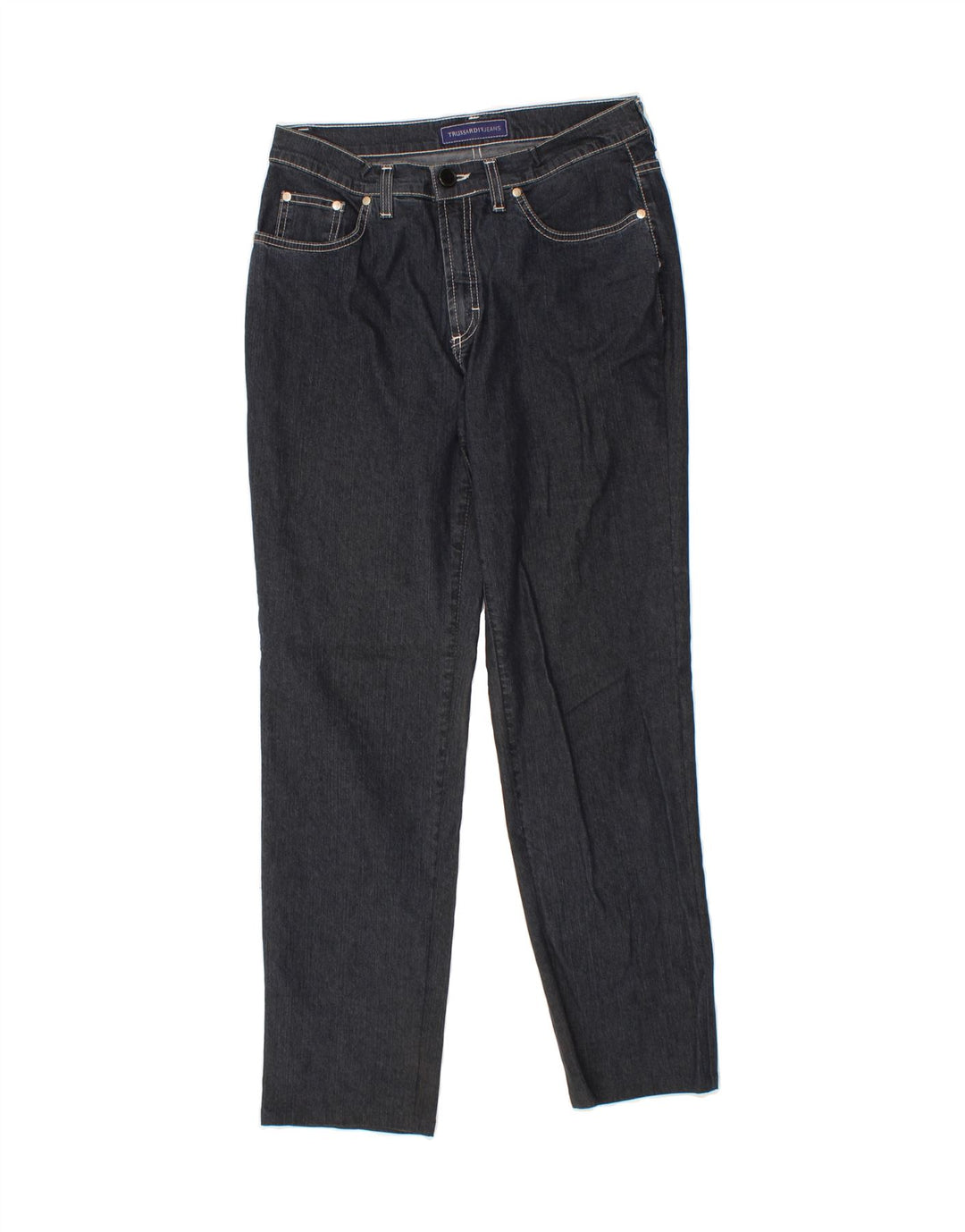TRUSSARDI Womens Slim Jeans W31 L29 Navy Blue Vintage Trussardi and Second-Hand Trussardi from Messina Hembry 