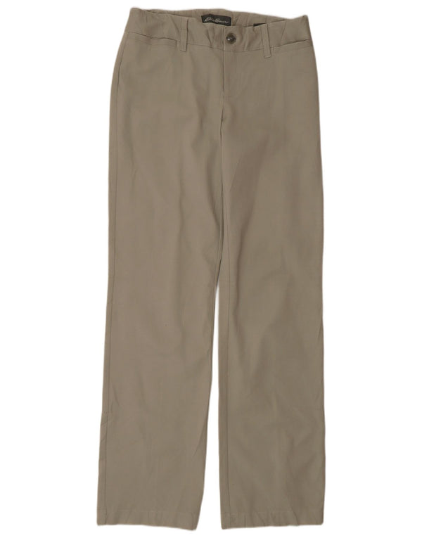 Eddie Bauer Womens Straight Casual Trousers US 4 Small W30 L33 Khaki Cotton