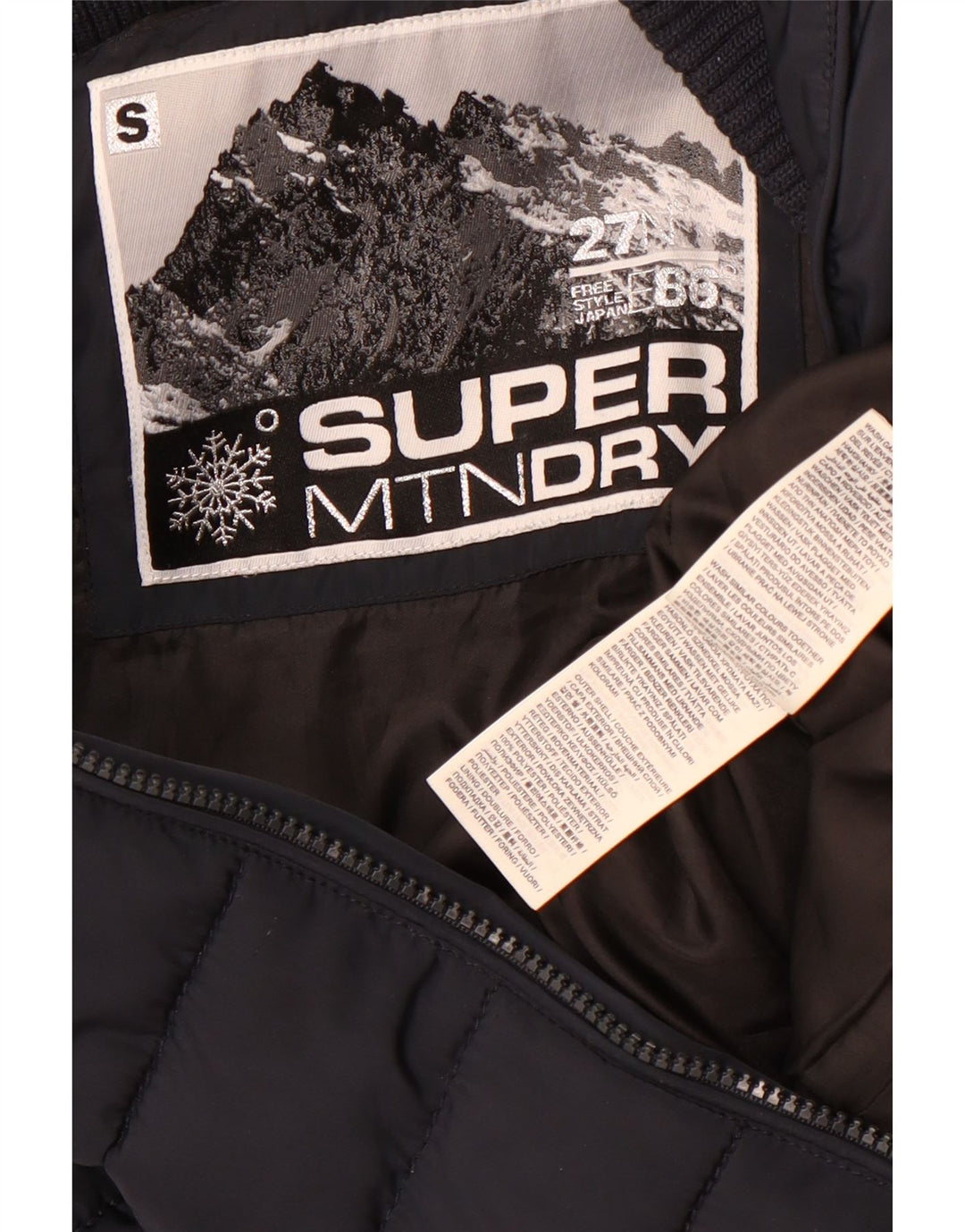 Superdry Womens Padded Jacket UK 10 Small Navy Blue Polyester