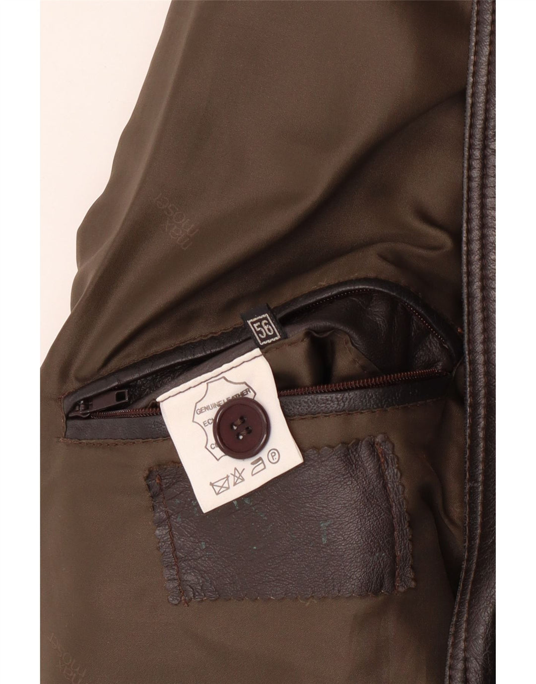 MAX MOSER Mens Leather Coat IT 56 3XL Brown Leather