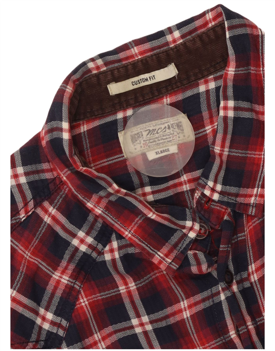 MARLBORO CLASSICS Mens Custom Fit Flannel Shirt XL Red Check