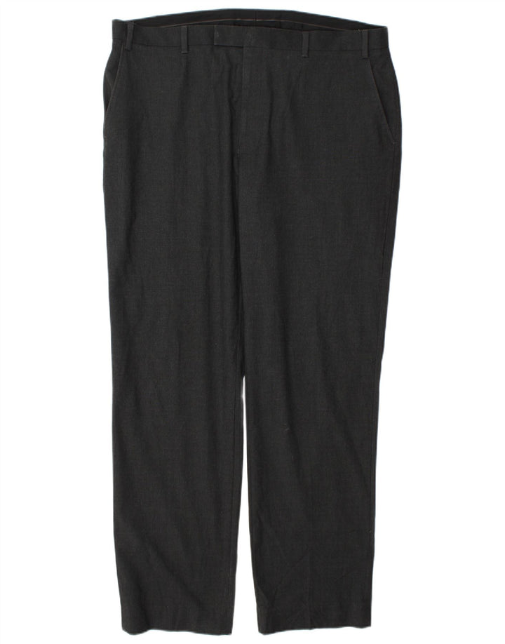Marks & Spencer Mens Regular Chino Trousers W40 L33 Grey Polyester