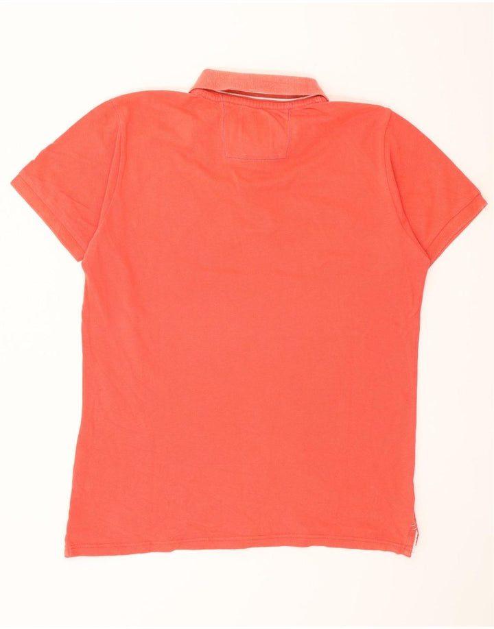 North Sails Mens Graphic Polo Shirt Large Orange Cotton