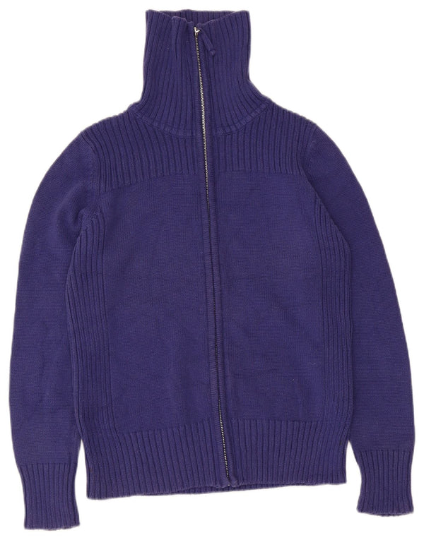 Marks & Spencer Womens Cardigan Sweater UK 14 Medium Blue Cotton