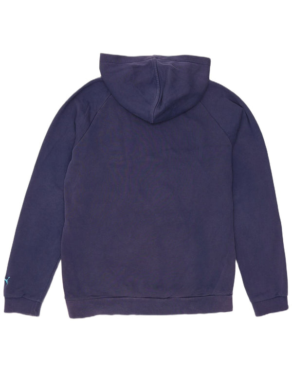 Puma Boys Graphic Hoodie Jumper 15-16 Years Navy Blue Cotton