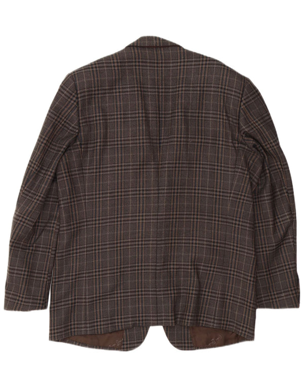 Pierre Cardin Mens 2 Button Blazer Jacket UK 40 Large Brown Houndstooth