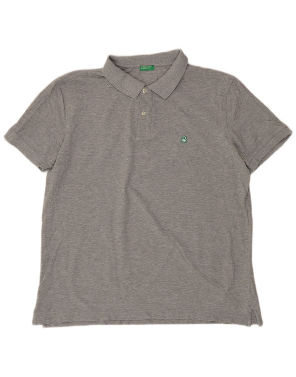 BENETTON Mens Polo Shirt 2XL Grey Cotton