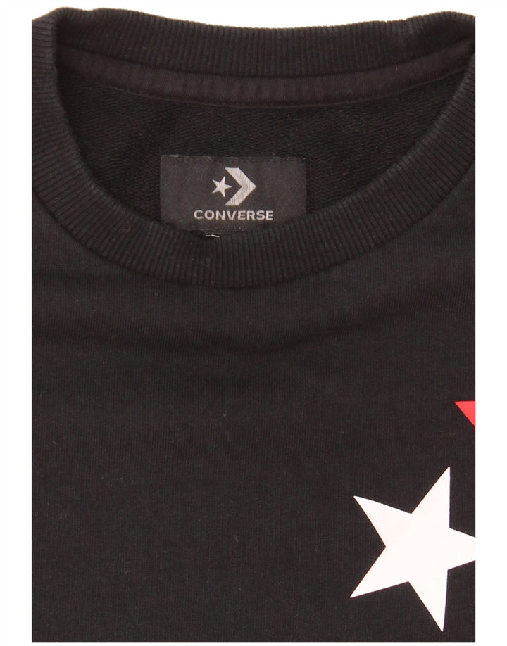 Converse Womens Graphic Sweatshirt Jumper UK 8 Small Black