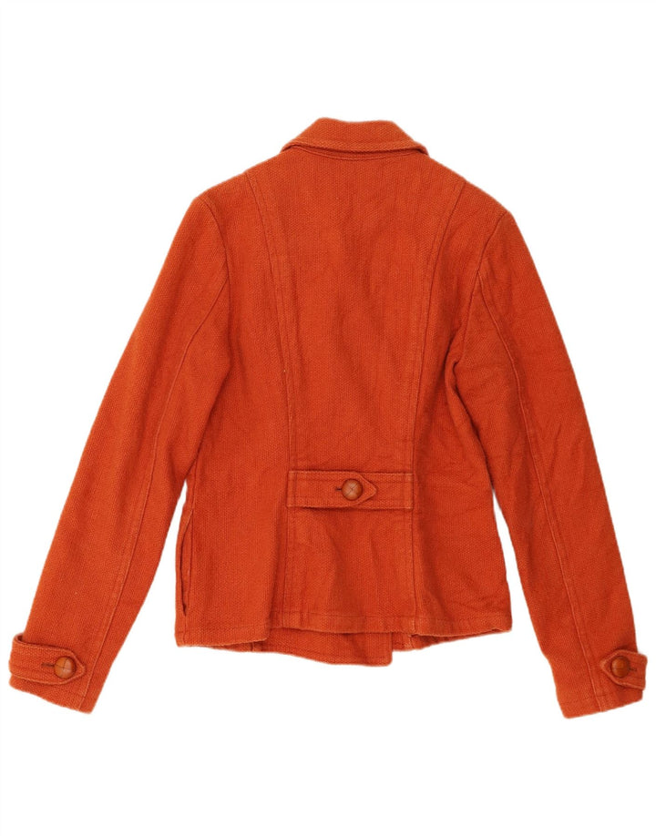 Max & Co. Womens Pea Coat UK 10 Small Orange Cotton