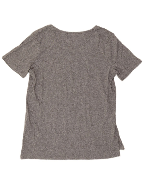 EDDIE BAUER Womens T-Shirt Top UK 16 Large Grey Flecked Cotton