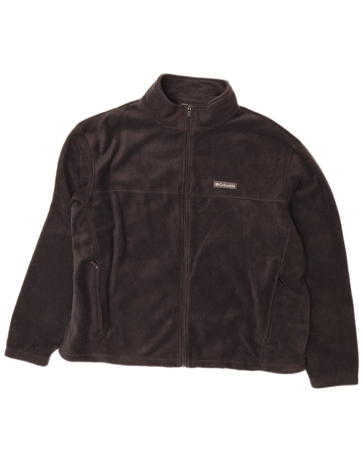 COLUMBIA Mens Fleece Jacket UK 44 2XL Black Polyester