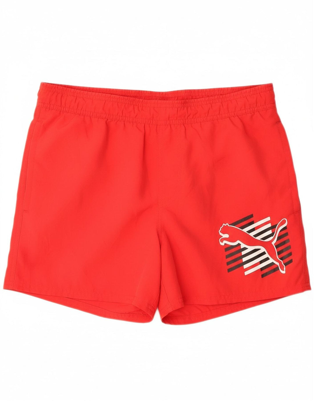 PUMA Mens Graphic Swimming Shorts Small Red Polyester