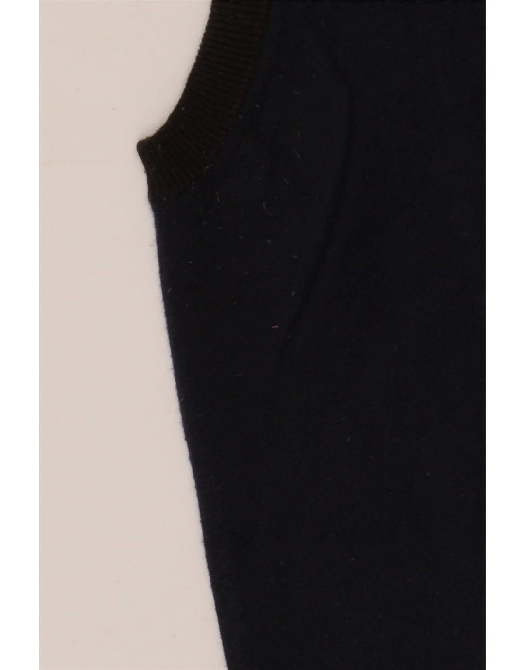 Gas Mens Sleeveless Cardigan Sweater Medium Navy Blue Cotton