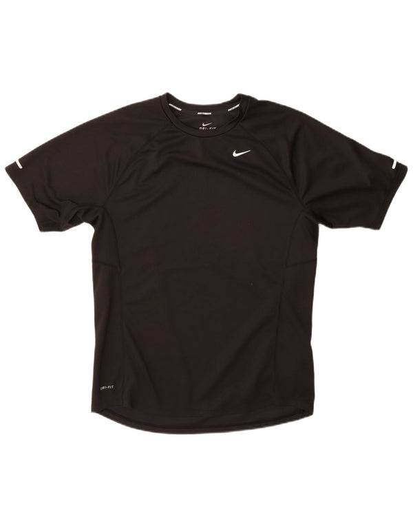 Nike Mens Dri Fit T-Shirt Top Medium Black Polyester