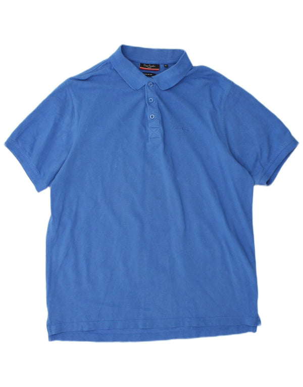 PIERRE CARDIN Mens Regular Fit Polo Shirt XL Blue Cotton