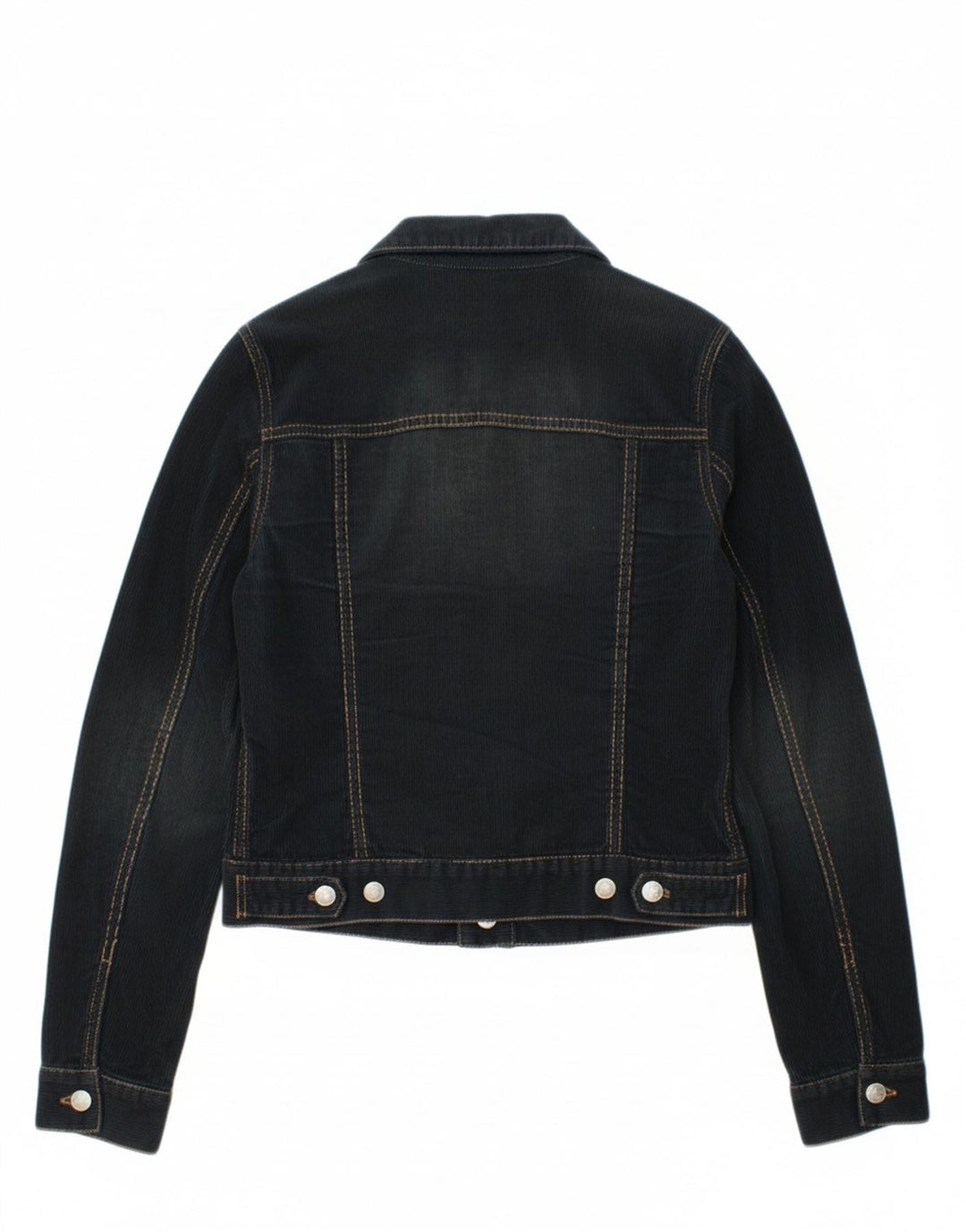 DKNY Womens Crop Corduroy Jacket UK 12 Medium Black Cotton