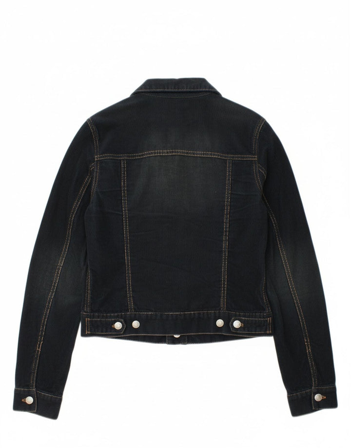 DKNY Womens Crop Corduroy Jacket UK 12 Medium Black Cotton