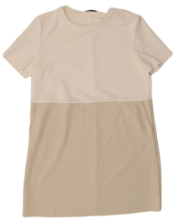 Zara Womens T-Shirt Dress UK 18 XL White Colourblock