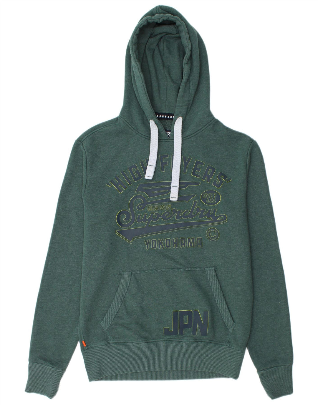 SUPERDRY Mens Yokohama Graphic Hoodie Jumper Small Green Cotton