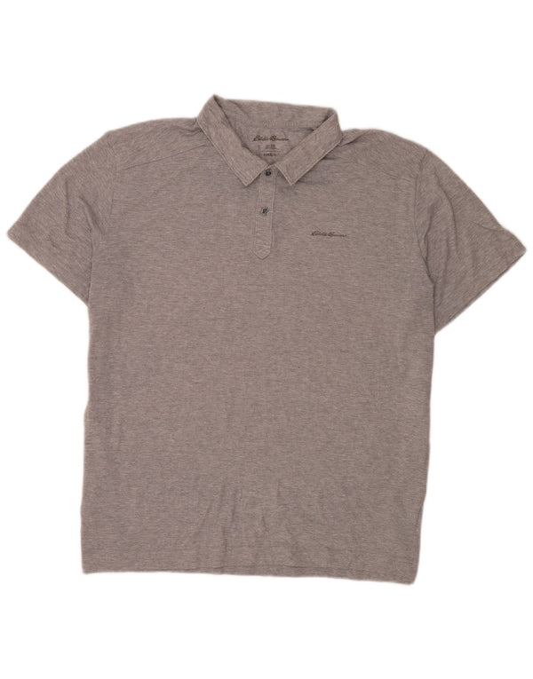 Eddie Bauer Mens Short Sleeve Regular Fit Polo Shirt 2XL Grey Polyester