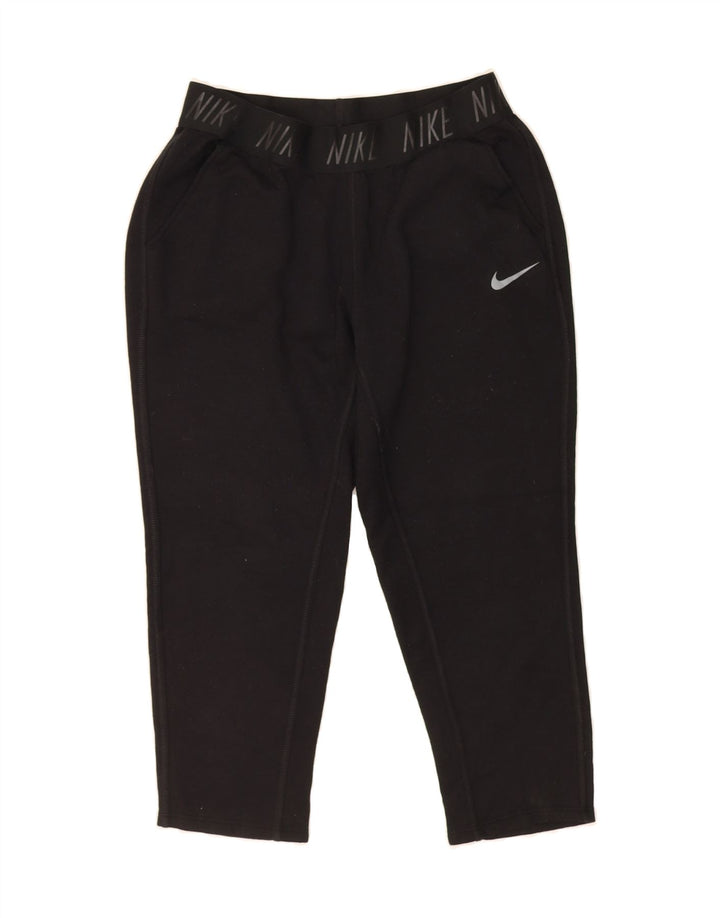 NIKE Womens Dri Fit Capri Graphic Leggings UK 10 Small  Black Polyester Vintage Nike and Second-Hand Nike from Messina Hembry 