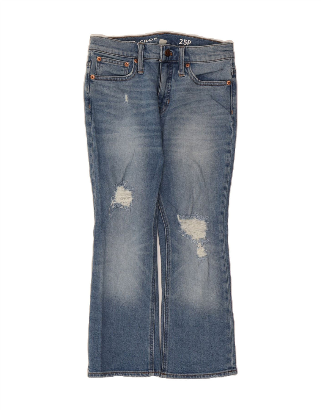 J. CREW Womens Crop Bootcut Jeans W25 L22 Blue Cotton Vintage J. Crew and Second-Hand J. Crew from Messina Hembry 