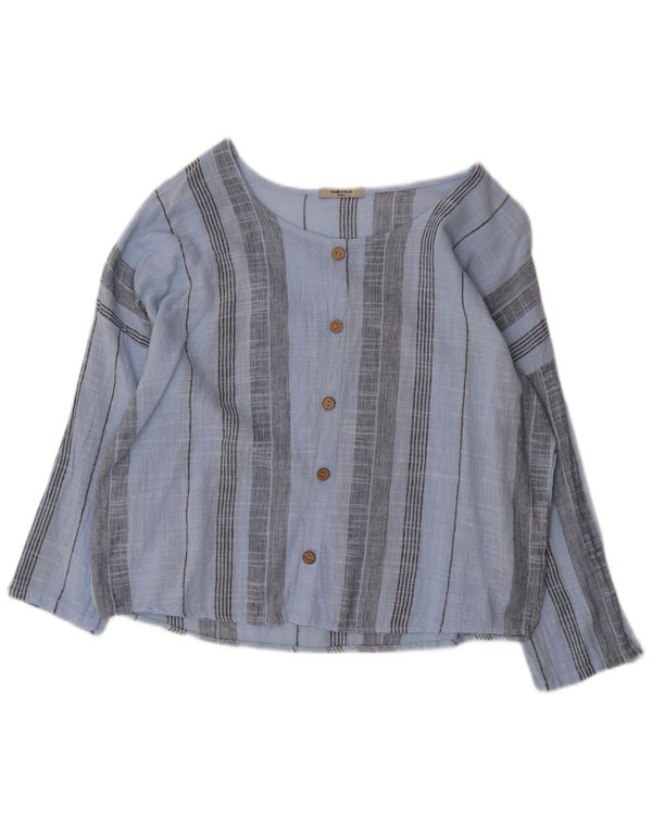 PIAZZA ITALIA Womens Long Sleeve Shirt Blouse UK 16 Large Blue Striped