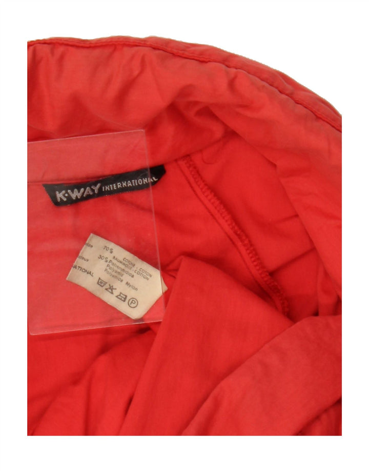 K-WAY Mens Hooded Windbreaker Jacket UK 38 Medium Red Cotton Vintage K-Way and Second-Hand K-Way from Messina Hembry 