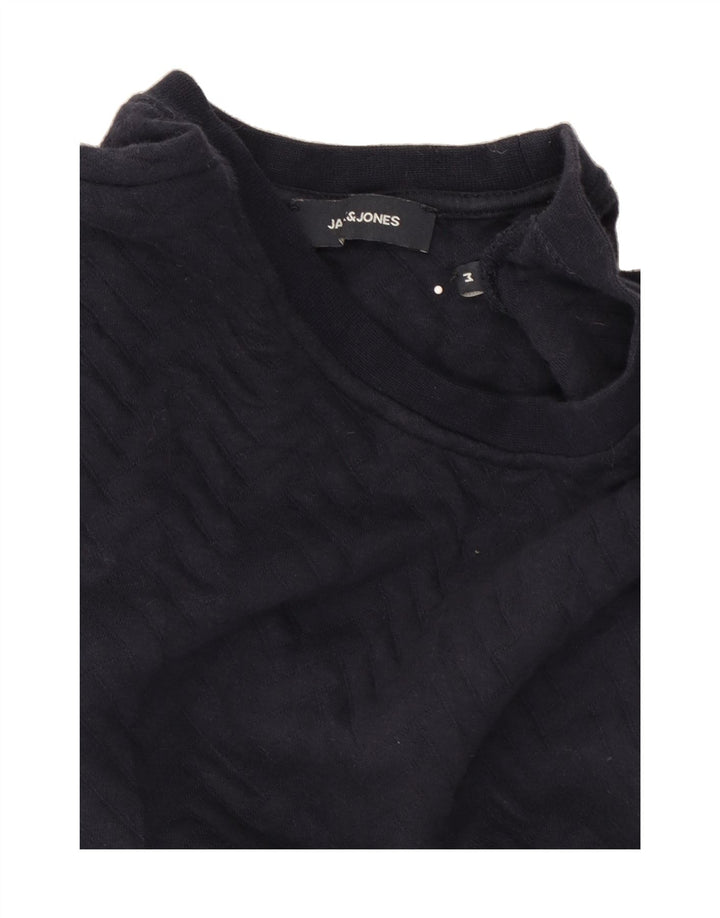 JACK & JONES Mens Sweatshirt Jumper Medium Navy Blue Vintage Jack & Jones and Second-Hand Jack & Jones from Messina Hembry 