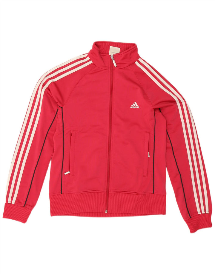 Adidas Womens Tracksuit Top Jacket UK 16 Large Pink Polyester
