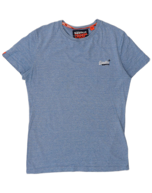 Superdry Mens T-Shirt Top XS Blue Pinstripe Cotton
