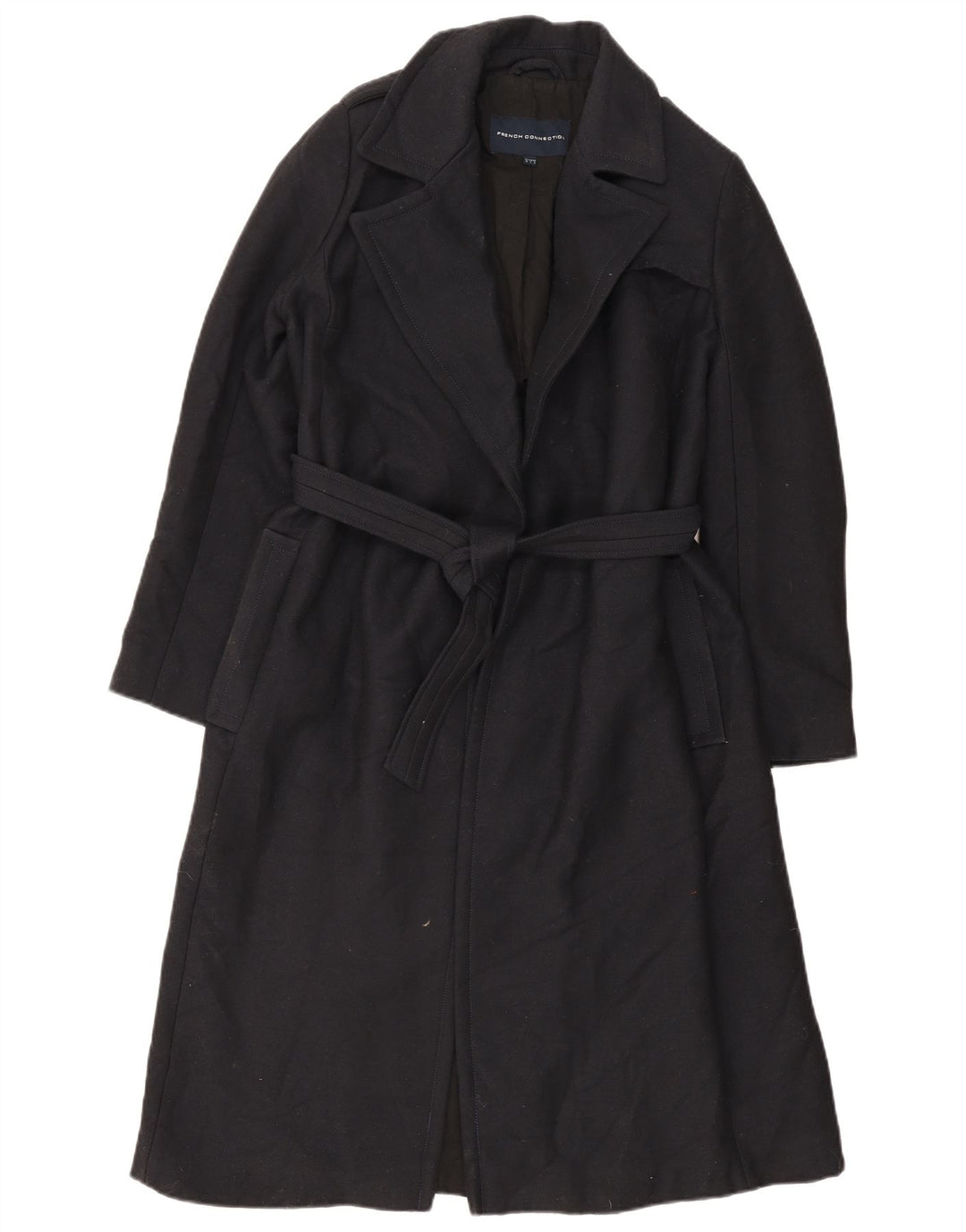 French Connection Womens Oversized Overcoat UK 10 Small Black Polyester