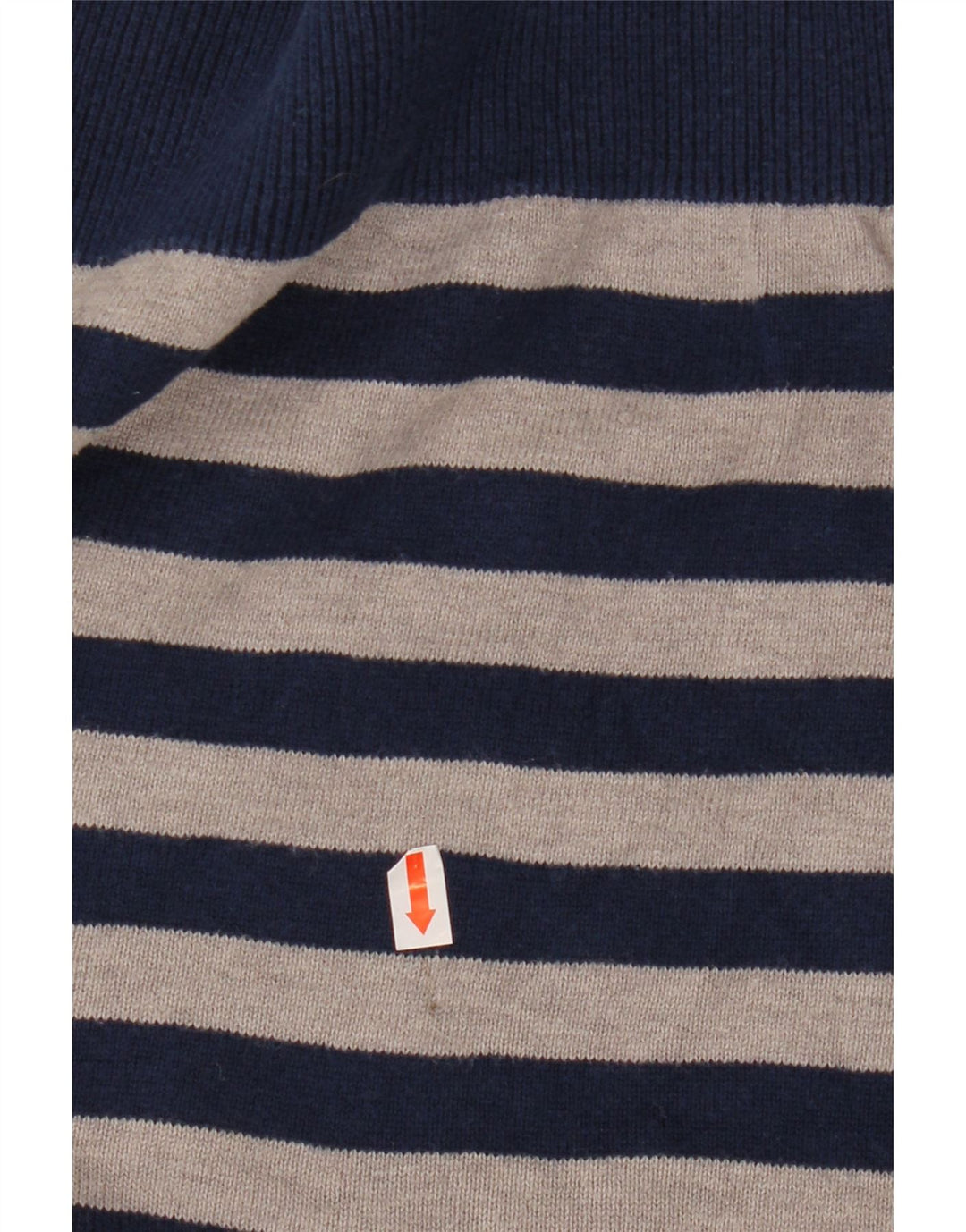 ADIDAS Mens V-Neck Jumper Sweater Small Navy Blue Striped Cotton