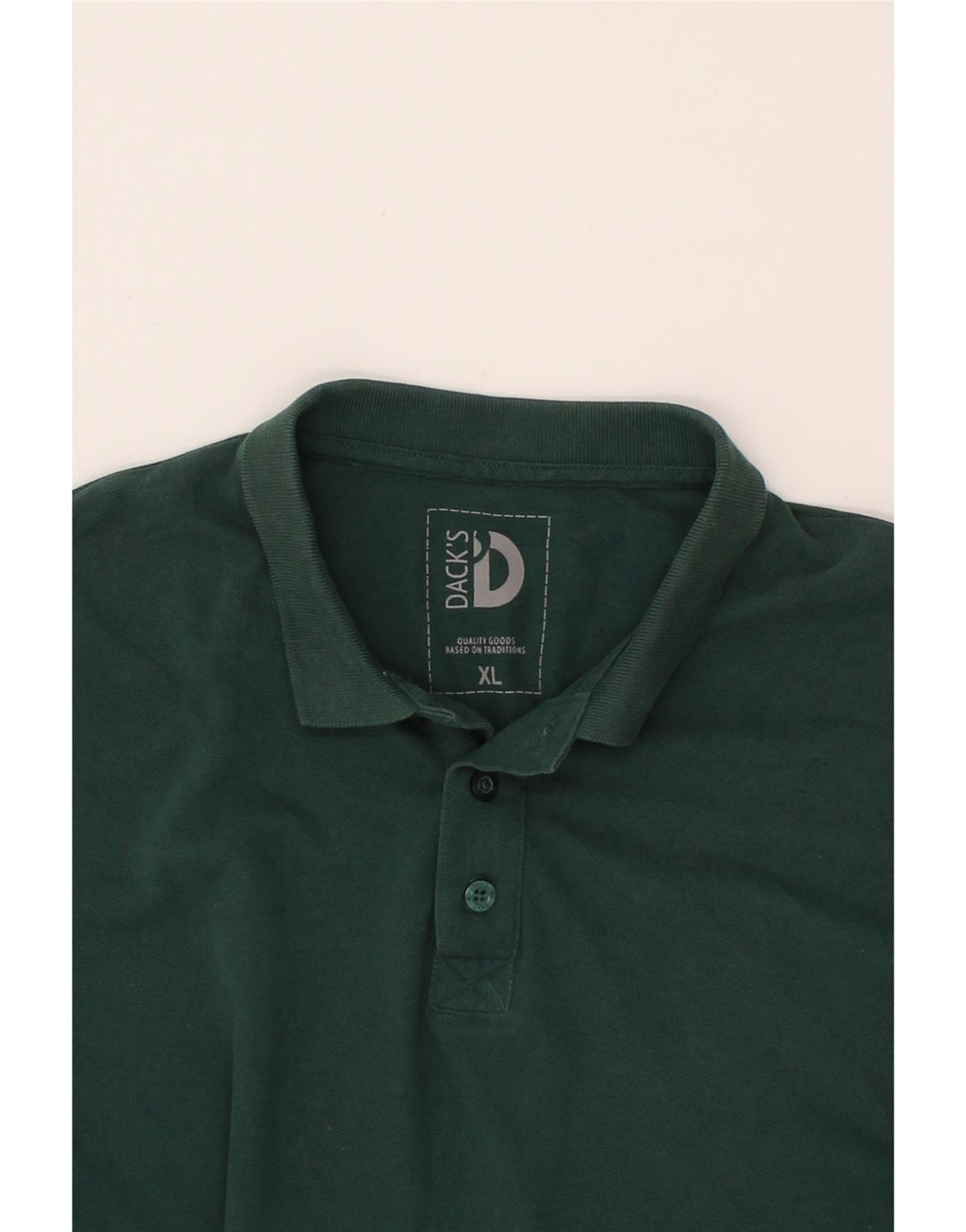 DACK'S Mens Polo Shirt XL Green Cotton Vintage Dack's and Second-Hand Dack's from Messina Hembry 