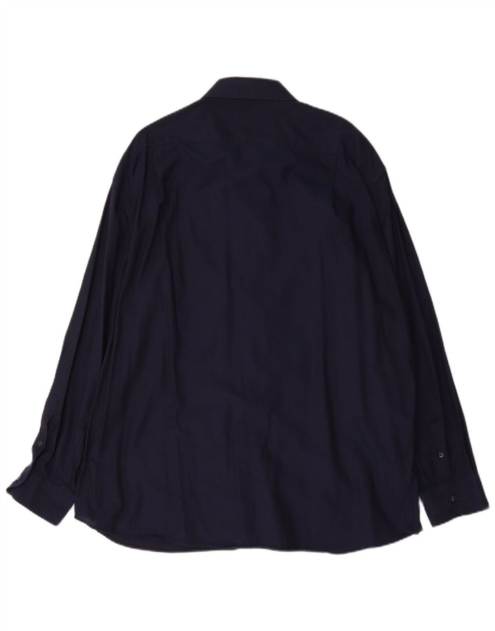 Roccobarocco Mens Shirt Size 48 2XL Navy Blue Cotton