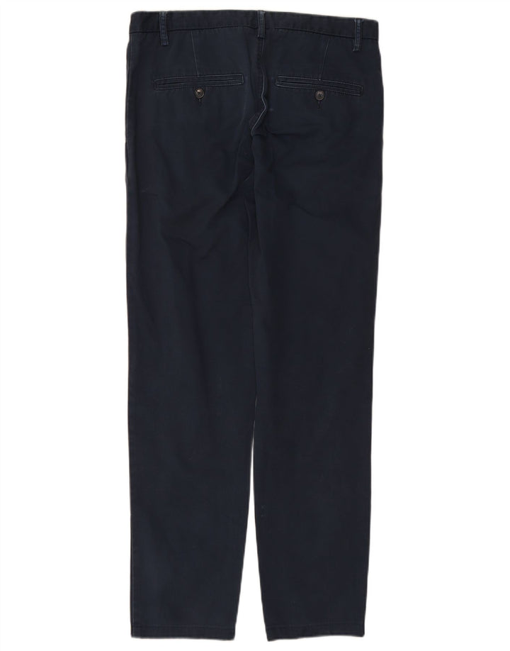 BENETTON Mens Straight Chino Trousers IT 46 Small W29 L30 Navy Blue Cotton