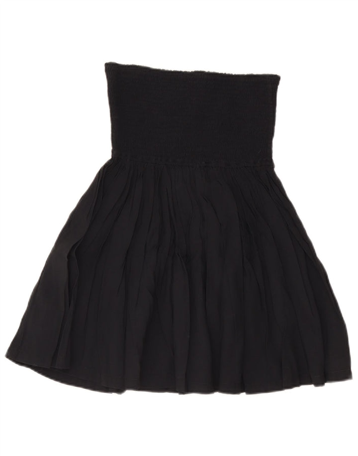 LEMON Womens High Waist A-Line Skirt Medium W28 Navy Blue Viscose