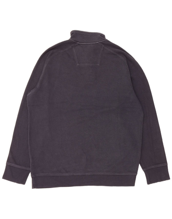 Marks & Spencer Mens Button Neck Jumper Sweater Medium Navy Blue