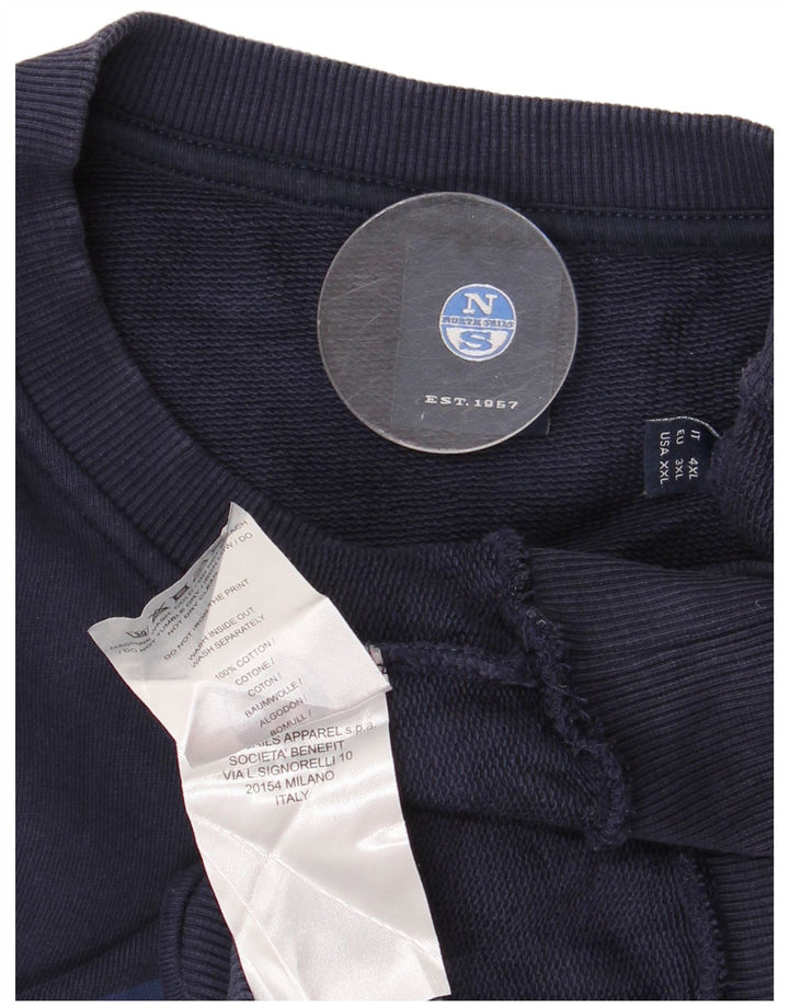North Sails Mens Graphic Sweatshirt Jumper 3XL Navy Blue Cotton