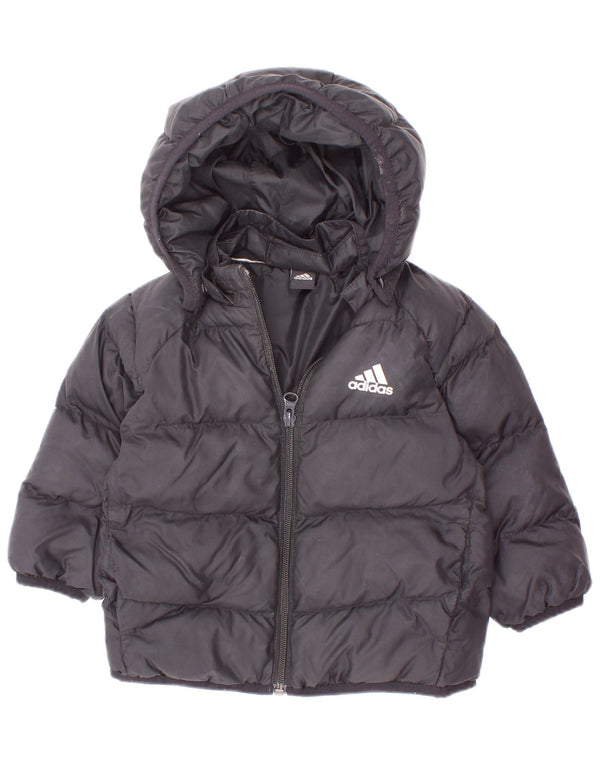 Adidas Boys Hooded Padded Jacket 3-4 Years Black
