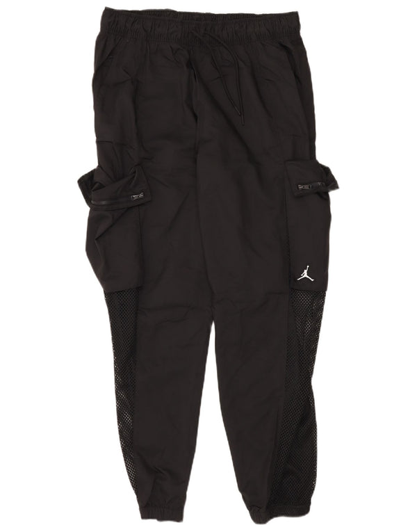 JORDAN Mens Cargo Tracksuit Trousers Joggers Large Black Polyester