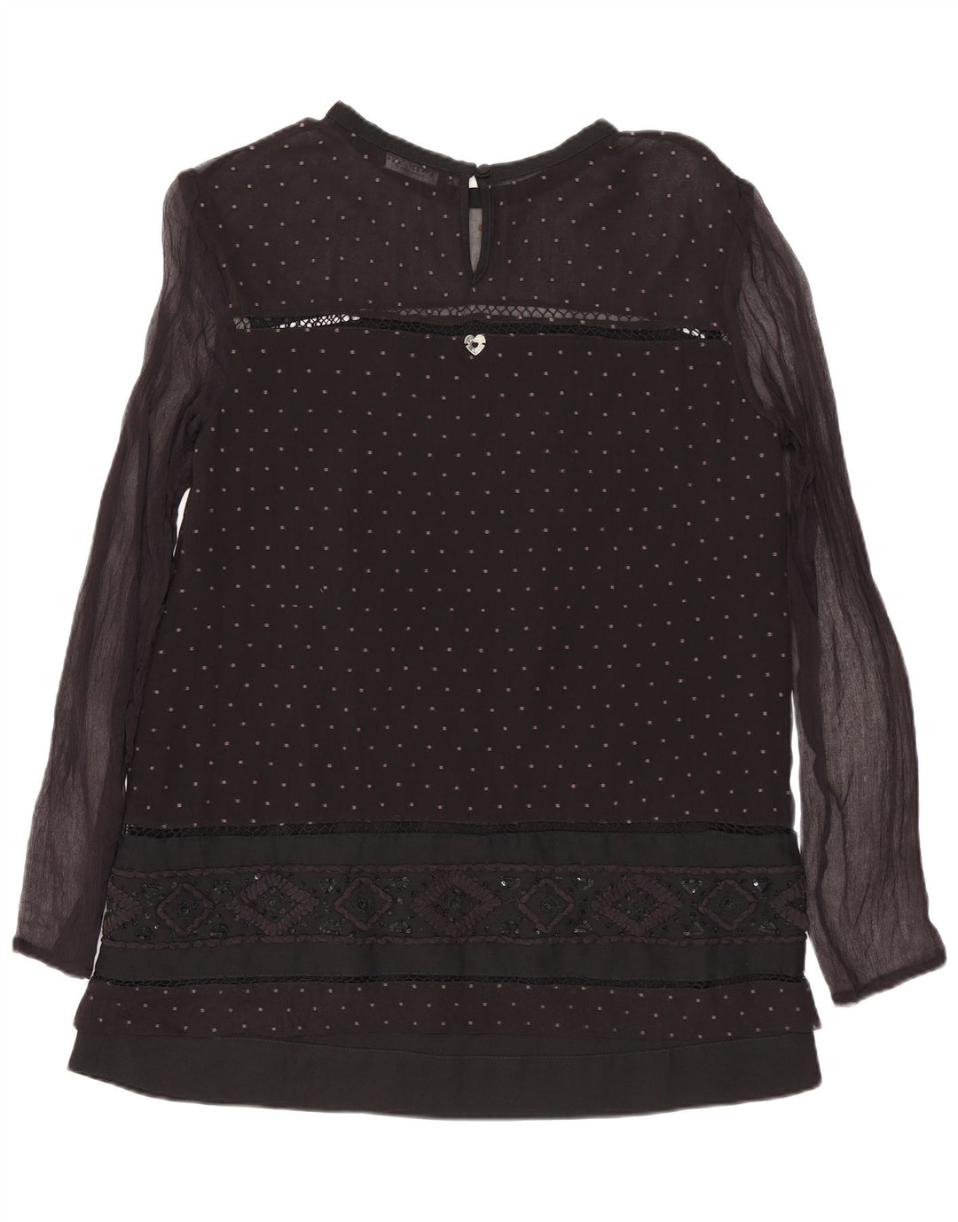 Simona Barbieri Womens Twin-Set Blouse Top UK 10 Small Black Spotted
