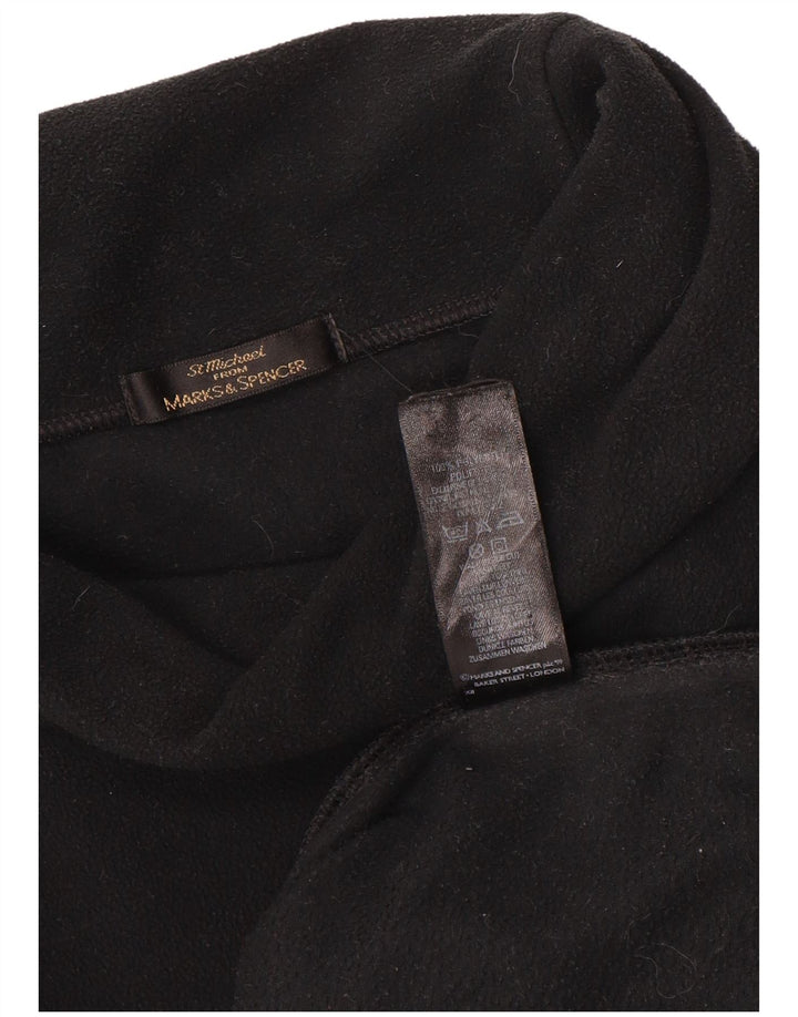 Marks & Spencer Womens Oversized Fleece Jumper UK 18 XL Black Polyester