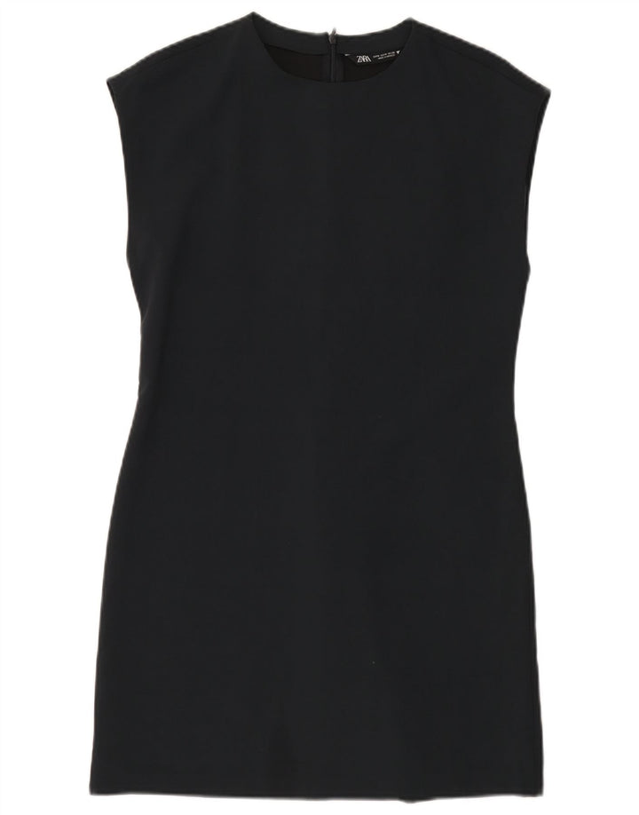 Zara Womens Sheath Dress UK 12 Medium Navy Blue Polyester